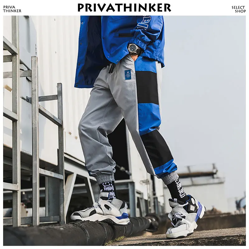 Privathinker الرجال اللون كتلة ركض السراويل 2018 رجل خليط الشارع الشهير Sweatpants الذكور الهيب هوب السراويل الترنك الكورية السراويل