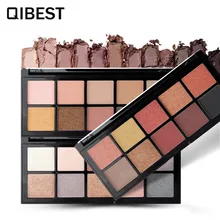 

QIBEST Brand Makeup 10 Colors Eyeshadow Palette Matte Nude Eye Cosmetics Long Lasting Glitter Eyeshadow Make up Set Waterproof