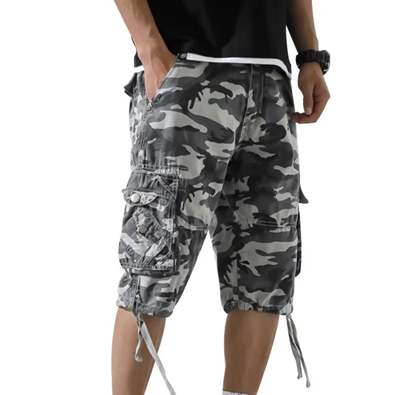

Laamei 2019 Mens Camouflage Cargo Shorts Summer New Mens Multi Pocket Camo Casual Shorts Loose Work Military Short Pants