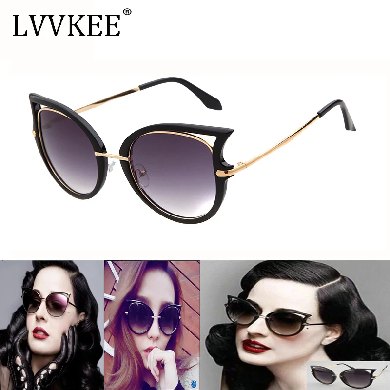 

2018 new fashion cat's eye super black lady Sunglasses Women Metal Frame Vintage Sun Glasses oculos de sol feminino mujer