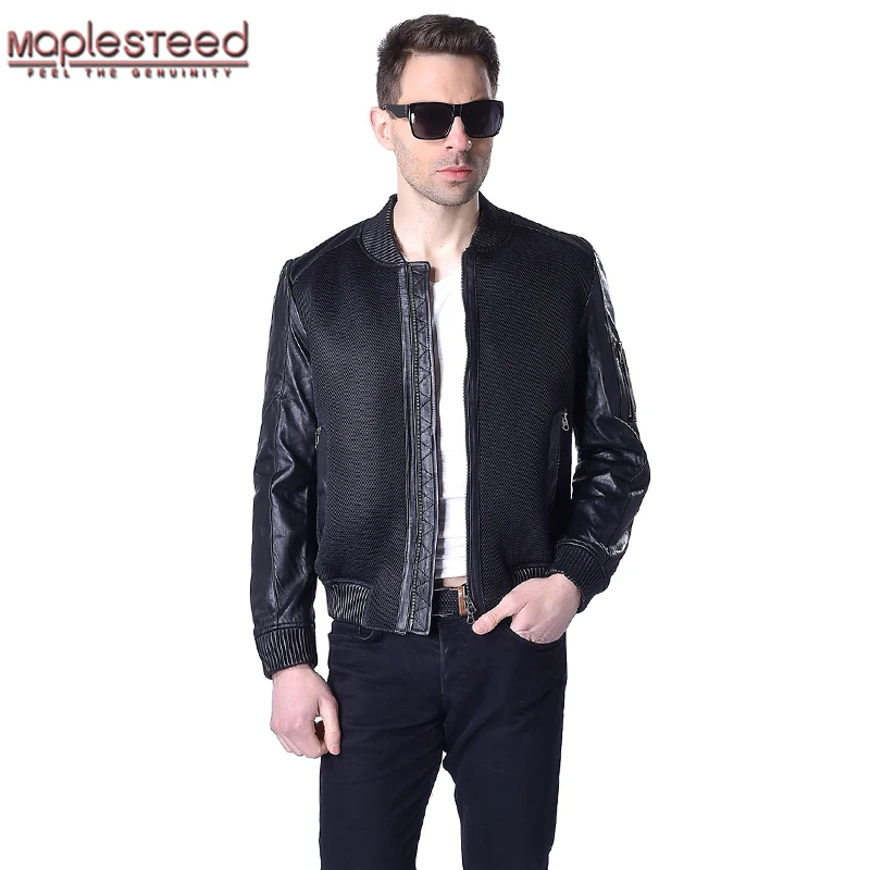 Factory Men's Leather Jacket Genuine Sheepskin Fashion Black Bomber Male Leather Jacket Men Leather Coat Spring Autumn ZH028 Factory Men's Leather Jacket Genuine Sheepskin Fashion Black Bomber Male Leather Jacket Men Leather Coat Spring Autumn ZH028