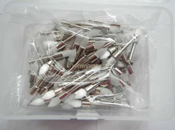 

100 Pcs New Flat Type New Dental White Nylon Polishing Polisher Prophy Brush Dentist Lab Product