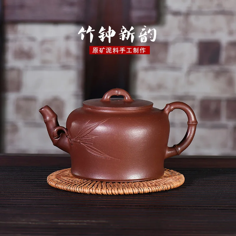 

Bell Pot Yixing Dark-red Enameled Pottery Teapot Famous Full Manual Customized Manufactor Wholesale Generation Deliver Goods