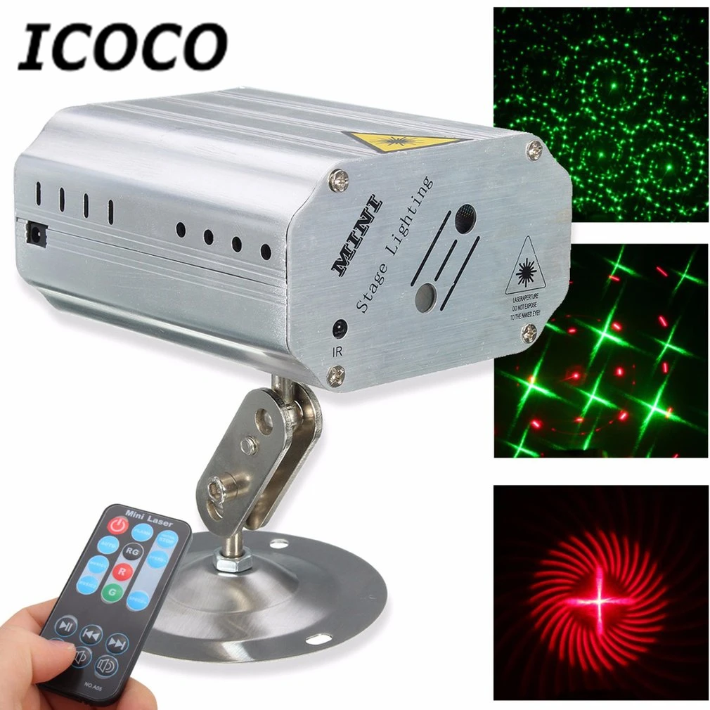 

ICOCO Voice Control Music Rhythm Flash Light LED Laser Projector Stage Light DJ Disco Club Outdoor Indoor Dancing Party Ballroom