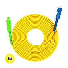 SC-APC to SC-UPC 9/125 Singlemode Fiber Patch Cable 3M Jumper Cable 9 Microns APC/UPC Polish Yellow Jacket OFNR Fiber Cable sommer cable sc goblin white