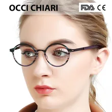 OCCI CHIARI Италия дизайн темно-синие крутые полосы полный обод очки для мужчин женщин круглые прозрачные очки с прозрачными очками W-COLONO