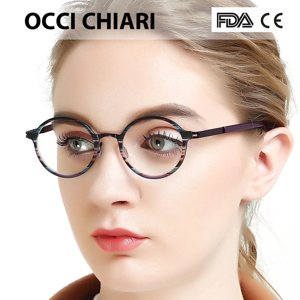 Очки OCCI CHIARI мужские и женские круглые прозрачные очки с прозрачными полосками