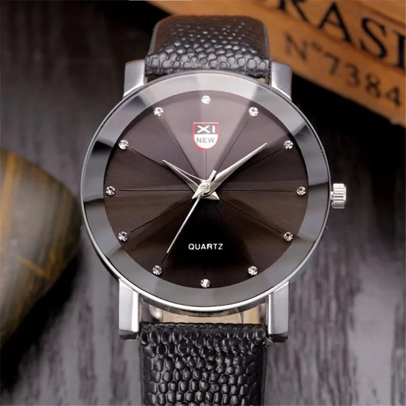 Men Watch Luxury Quartz Sport Military Stainless Steel Dial Leather Band Wrist Watch Men Women Watch Relogio Masculino D26 (1)