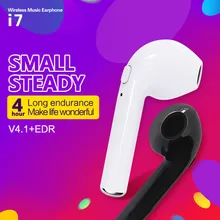 100 шт Беспроводные наушники i7 Bluetooth гарнитуры Портативный Handfree стерео наушники с микрофоном для iPhone huawei sumsung