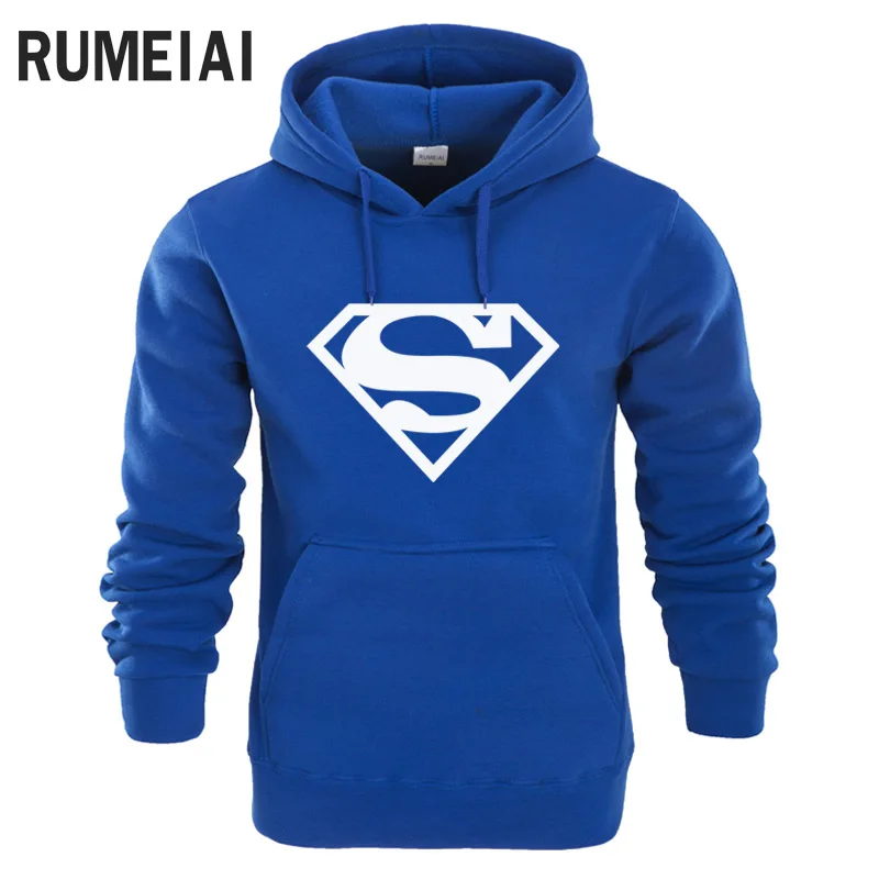 RUMEIAI New Superman Hoodie Batman Hooded Men Casual Cotton Fall / Winter Warm Sweatshirts Men's Casual Tracksuit Costume