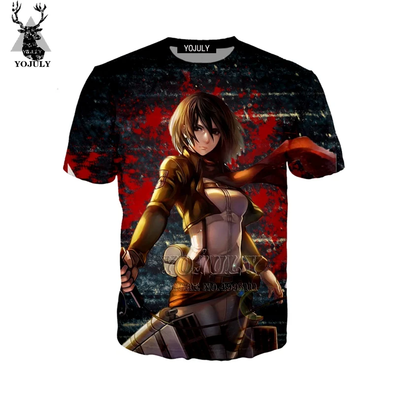 

YOJULY 3D Print Unisex Shingeki No Kyojin Attack on Titan Mikasa Ackerman T-shirt/Tshirt/Sweatshirt/Hooded hoodies/Jacket A277