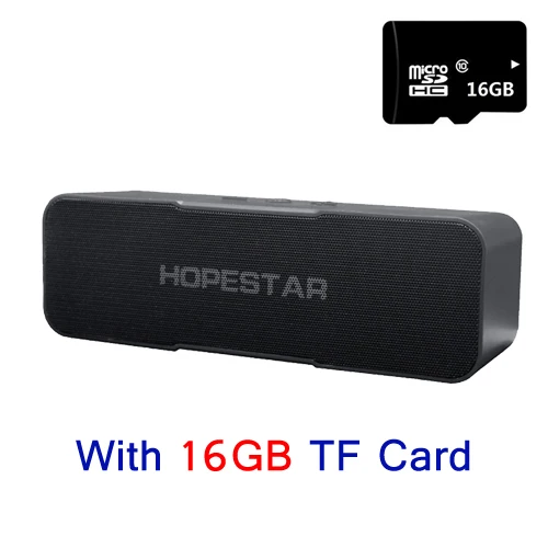 HOPESTAR H13 беспроводной Bluetooth динамик сабвуфер двойной бас стерео Поддержка USB TF AUX FM с зарядным устройством для мобильного телефона - Цвет: Black With 16GB Card