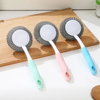 

Durable Kitchen Dishes Brush Cleaning Wire Wool Scrub Brush Kitchen Tool Tea Glass Chinaware Porcelain Coffee Stains