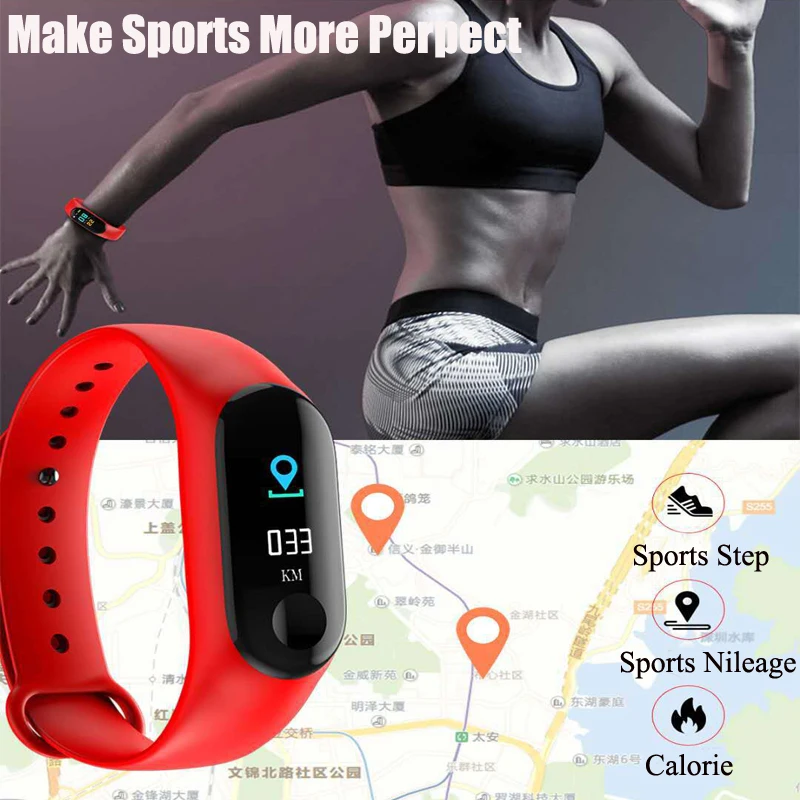Smartband M3 Браслет спортивный фитнес-Браслет Сенсорный экран Smartband трекер активности Монитор Сердечного Ритма Смарт-браслет часы