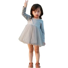 Платье-пачка принцессы для маленьких девочек мини-платье трапециевидной формы с круглым вырезом белого, розового, черного, серого цвета для детей от 9 до 48 месяцев