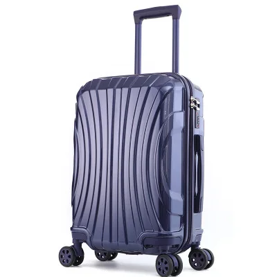 Новые дорожные чемоданы с алюминиевой рамой viagem com rodinhas багаж на колесиках - Цвет: polish blue zipper