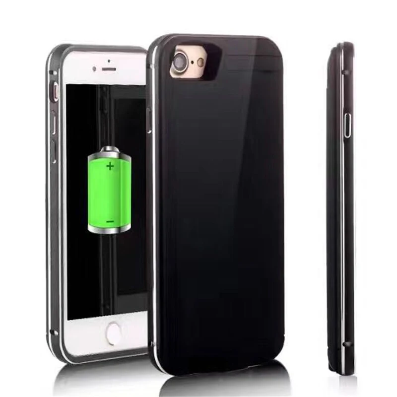 Metal frame Extended 4000 5000mAh Phone Battery Power Case Covers for apple iphone 7 ip7 7plus