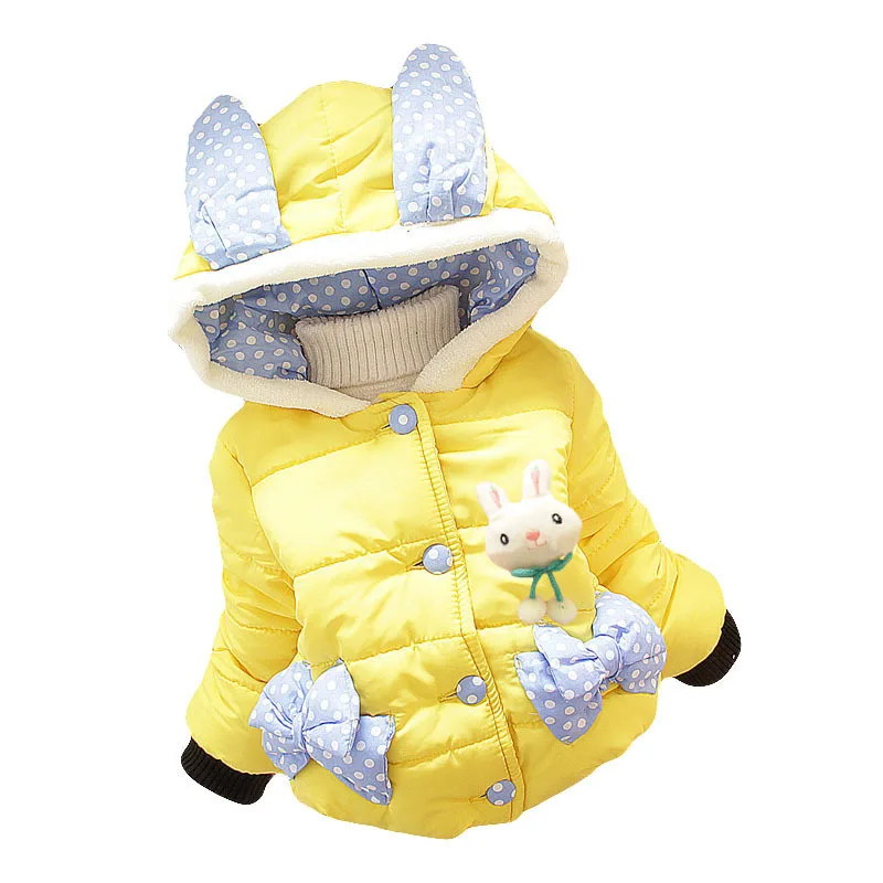 Куртка и пальто для маленьких девочек коллекция года; сезон осень-зима; куртка для девочек; пальто теплая верхняя одежда для маленьких детей; пальто для девочек; детская куртка - Цвет: yellow