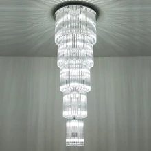 Многоуровневая Современная хрустальная люстра лампа AC110V 220v длинный лестничный светильник, светильник для роскошных проектов