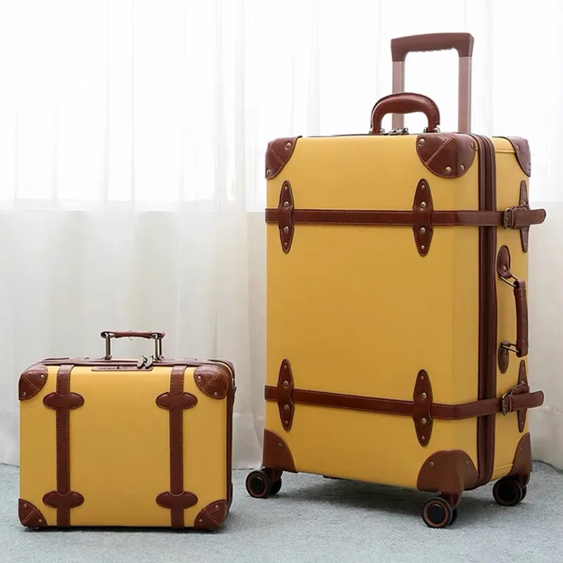 

Hot!New Retro soild color Travel Bag Rolling Luggage sets,12"20"24"28"size Women&Men Trolley Suitcases handbag with Wheels