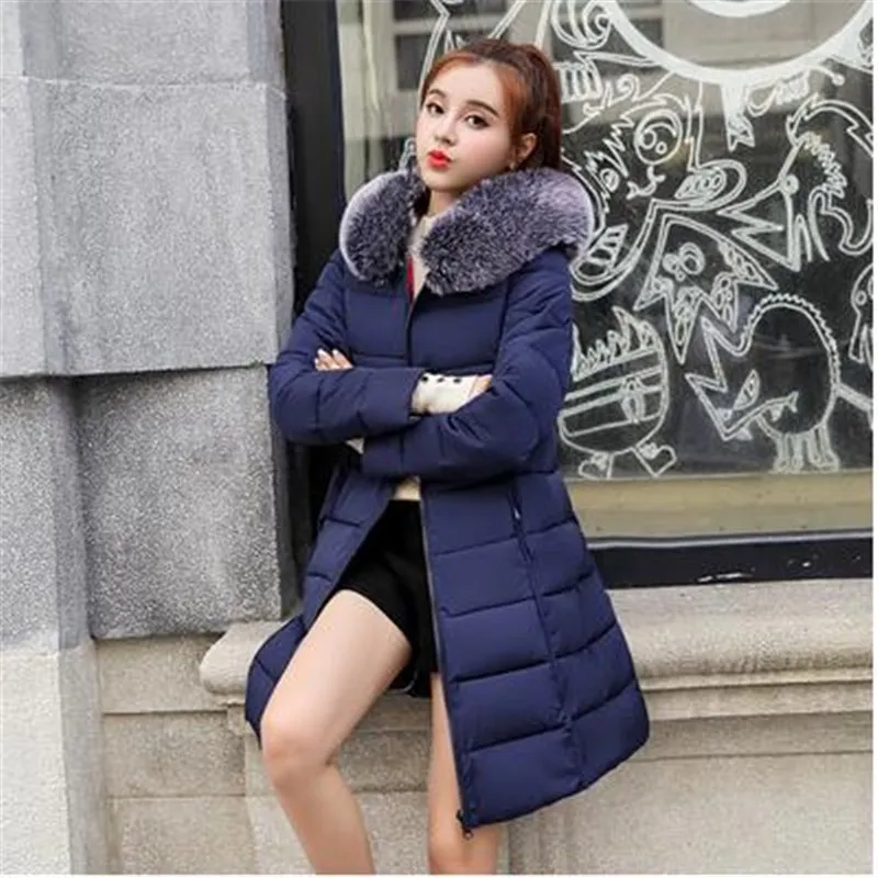 Deux Noir Veste rouge marine Parka army Épais D'hiver Bleu Femmes Rembourré Dames gris Longue Porter Parkas Manteau Coton 2712 2018 Côté Les Green a1qRa5f