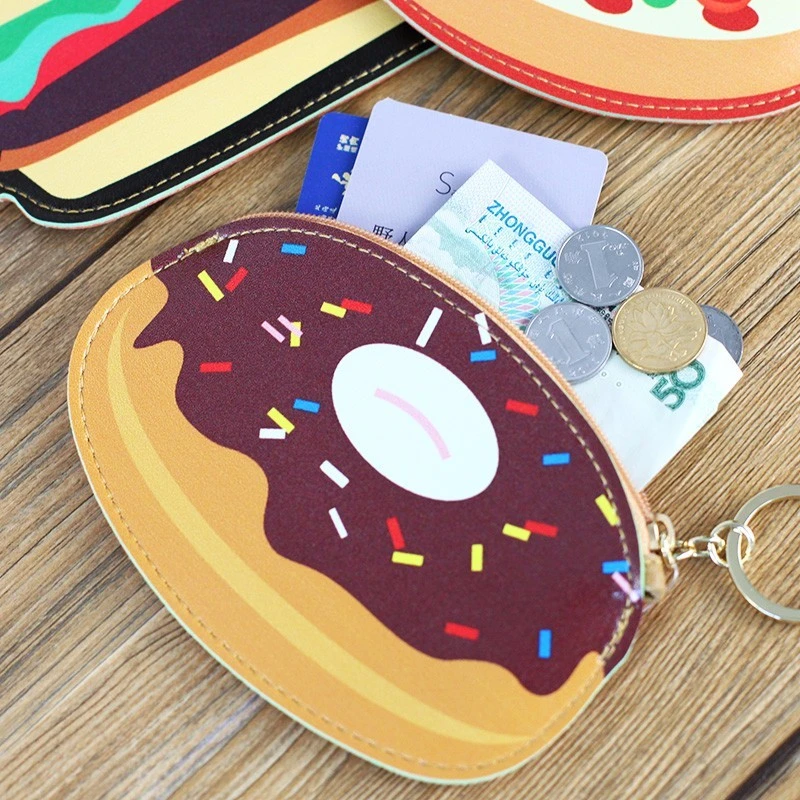 韓国かわいいクリエイティブバンズバーガーケーキドーナツ面白いキーコイン袋ポップコーン小銭入れチェンジ財布カードホルダー Holder Card Holder Walletholder Cake Aliexpress