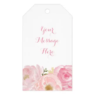 

2x3.5inch Soft Pink Floral Baby Shower Gift Tags