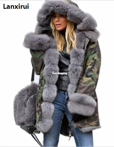 Зимняя куртка размера плюс S-5XL, пальто, новая мода, Женское пальто с капюшоном, искусственный мех, хлопок, флис, женские парки, худи, длинное пальто - Цвет: 3