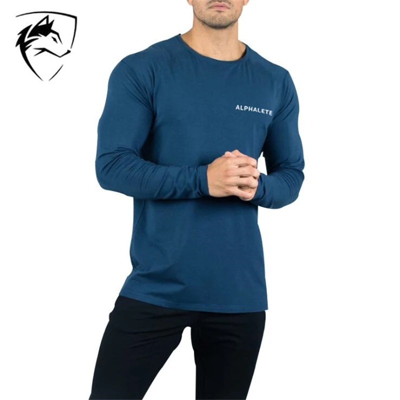 

Hot 2019 New Spring Fashion Brand O-Neck Slim Fit Long Sleeve T-Shirt Men Trend Casual Mens Gyms T-Shirt Korean T-Shirts