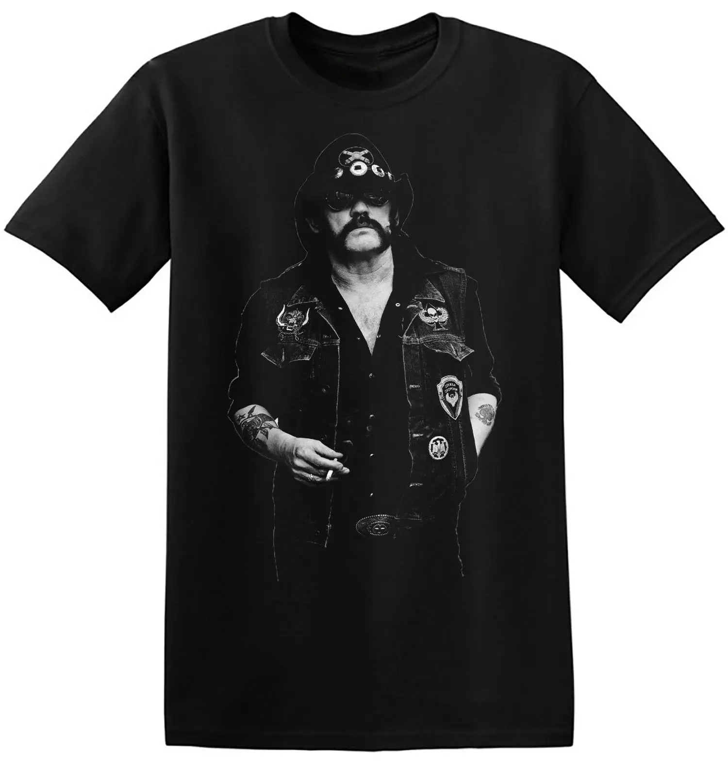 

Lemmy T Shirt Cool Black Graphic Print Mens Retro Vintage Old Band Tees 1-A-172 Men 2018 Fashion top tee Short Sleeve