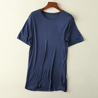 

summer 100% silk knit t shirt men short sleeve o-neck