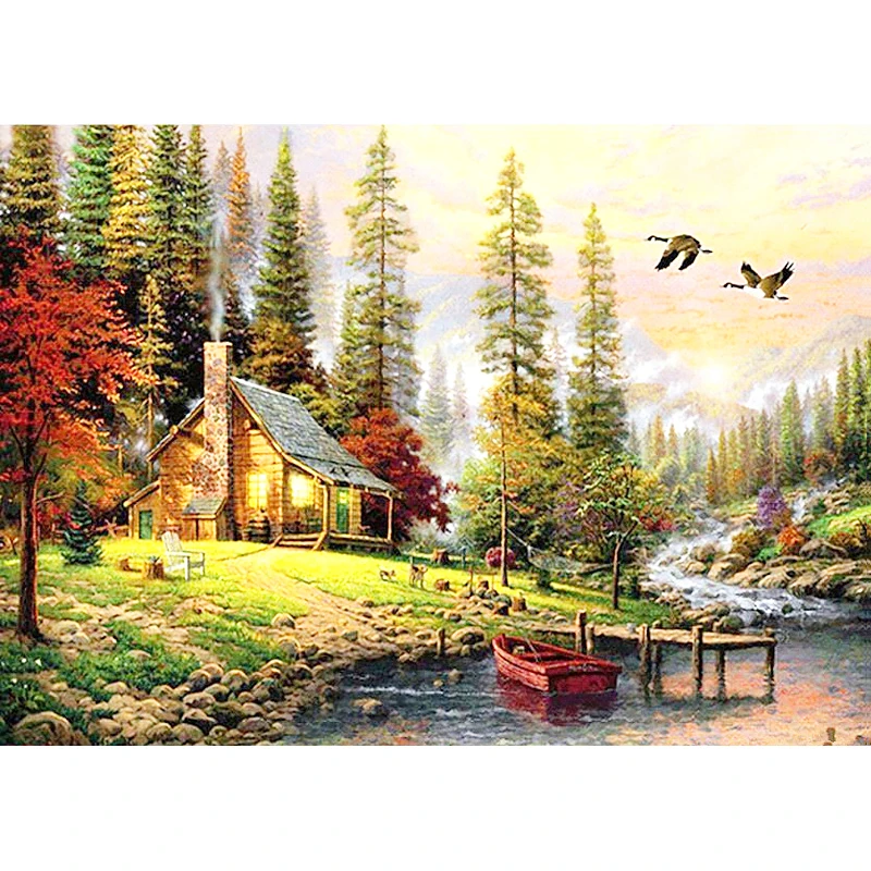 

LaoJieYuan diamond mosaic,5d,full square,cross stitch,pebble round diamond painting,landscape,nature,diamond embroidery
