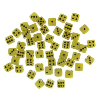 

50 Pieces 6-sided Spot Dices Digital Dice Family Party Camping Pub Bar Card Game Props Dungeons and Dragons Table Game Accessory