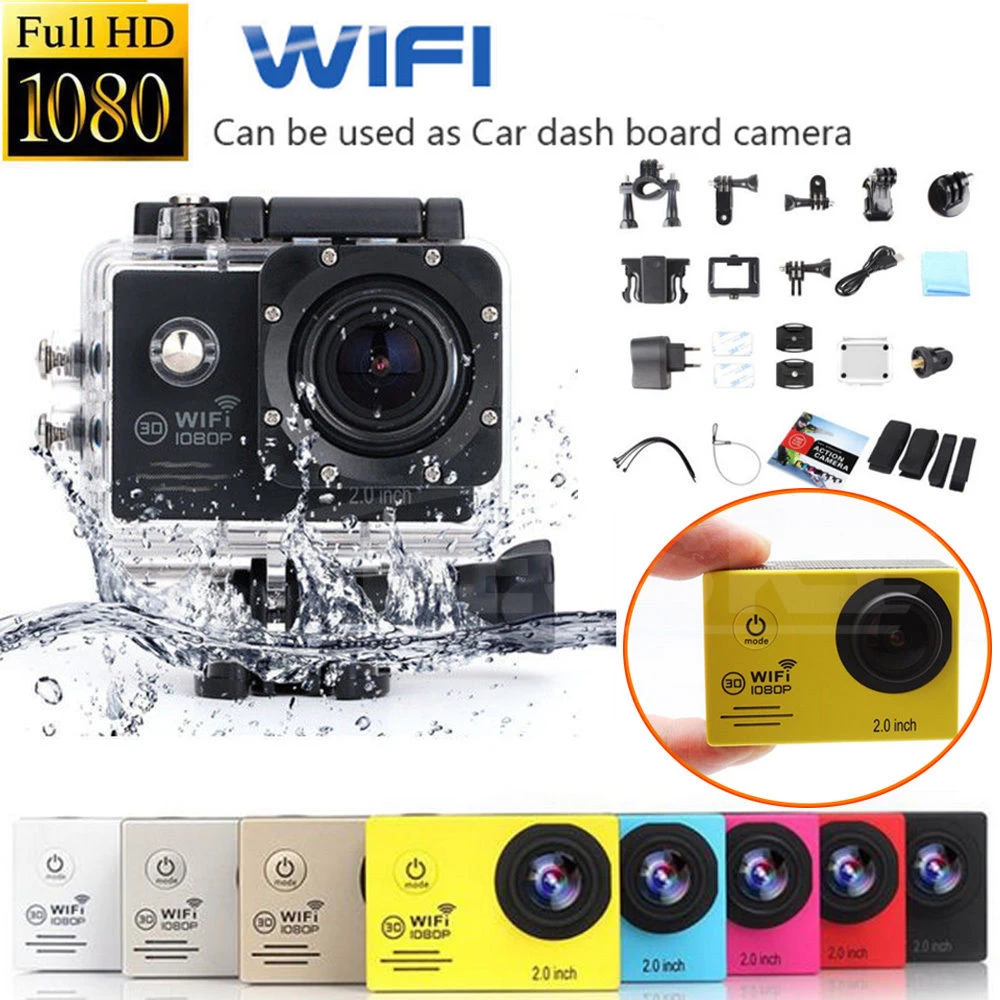 1080P Full HD спортивная мини Экшн камера видеокамера Wi Fi беспроводная