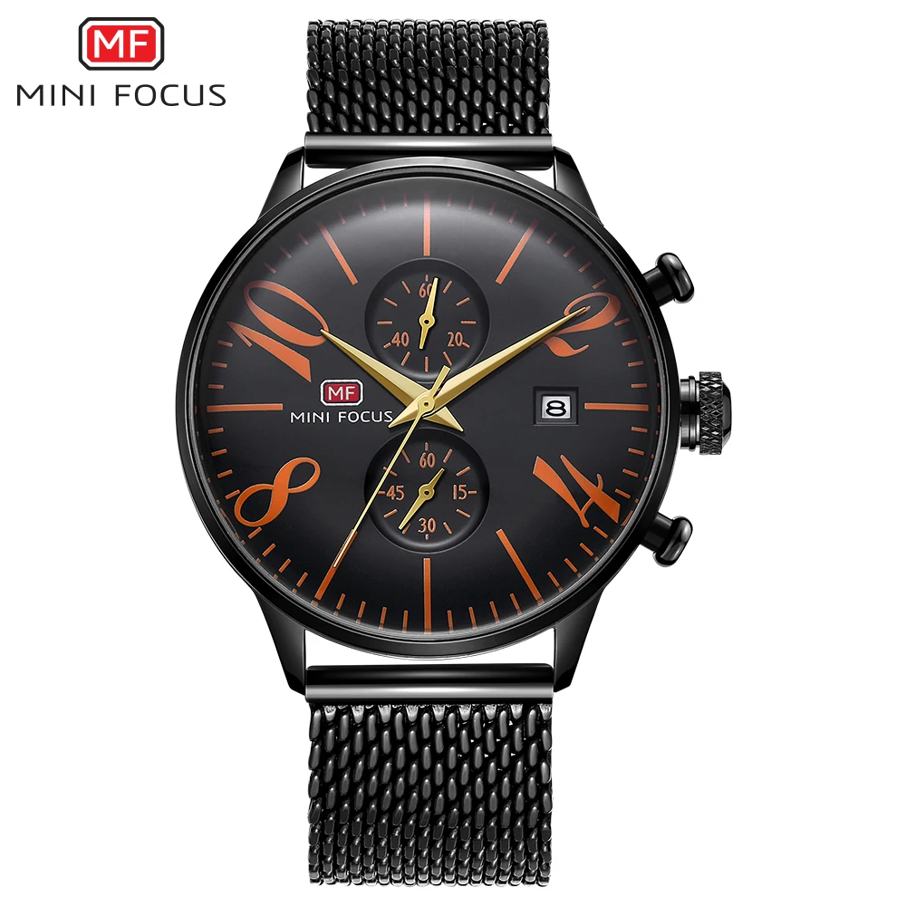 MINIFOCUS Fashion Sport Watch Men Waterproof Black Stainless Steel Men's Watches Analog Quartz Wristwatches Relogio Masculino MINIFOCUS Fashion Sport Watch Men Waterproof Black Stainless Steel Men's Watches Analog Quartz Wristwatches Relogio Masculino