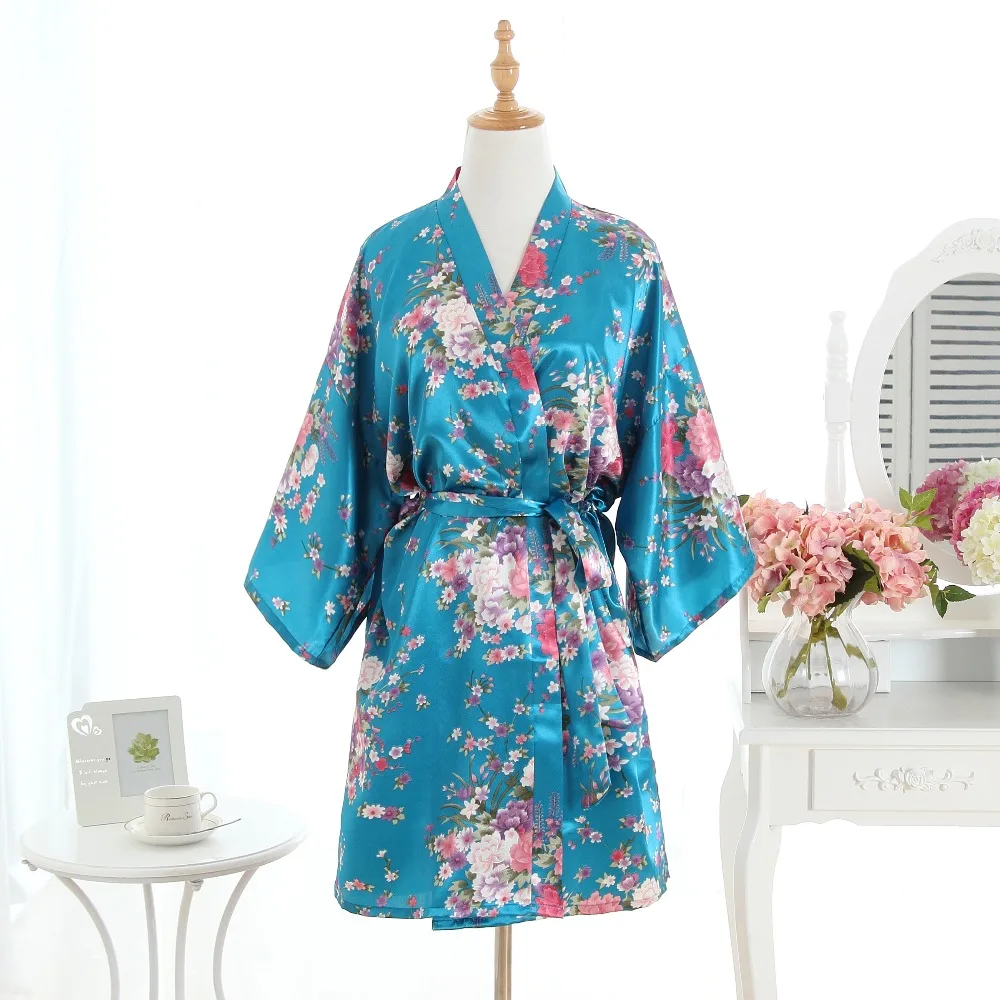 Buy Cherry robe Lake Blue Kimono Robe Sleepwear Bride