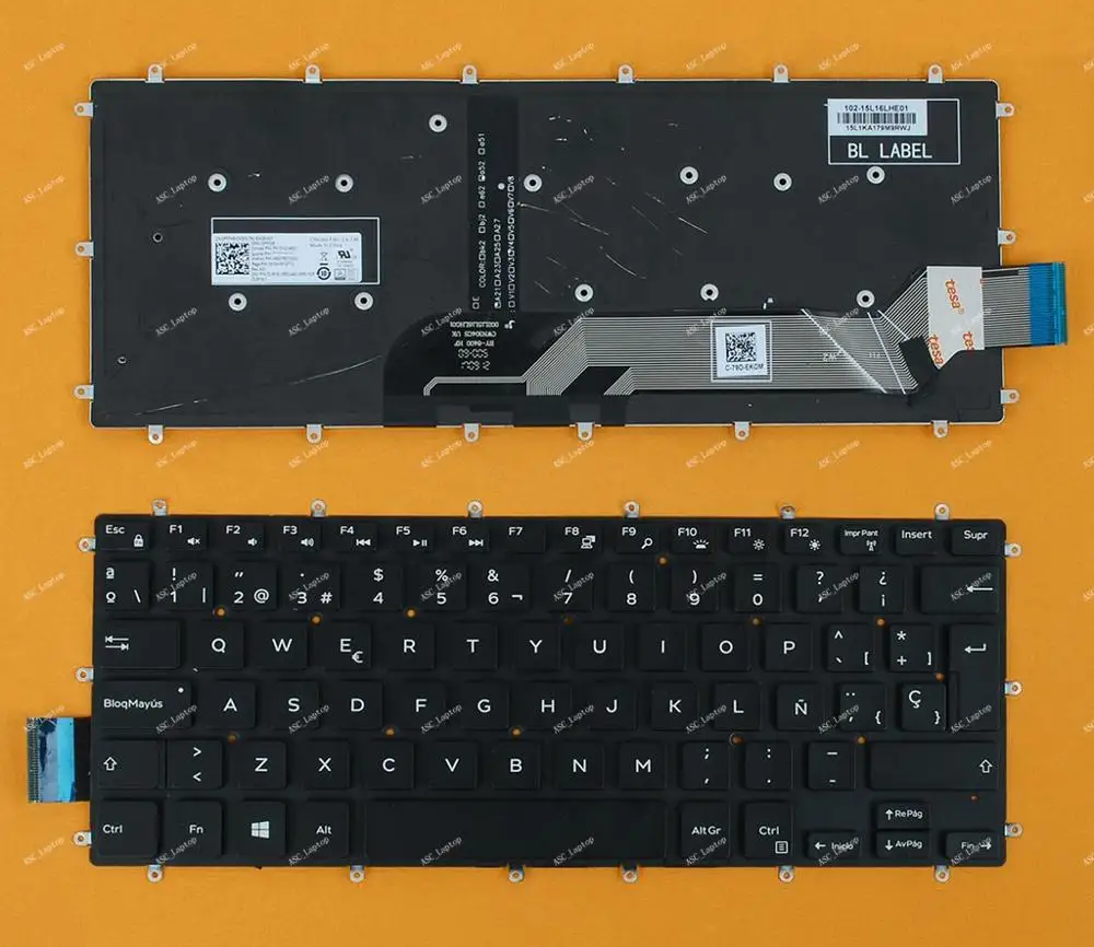Новая SP испанская клавиатура Teclado для ноутбука DELL Inspiron 7472 5370 5379 7375 5369 с подсветкой