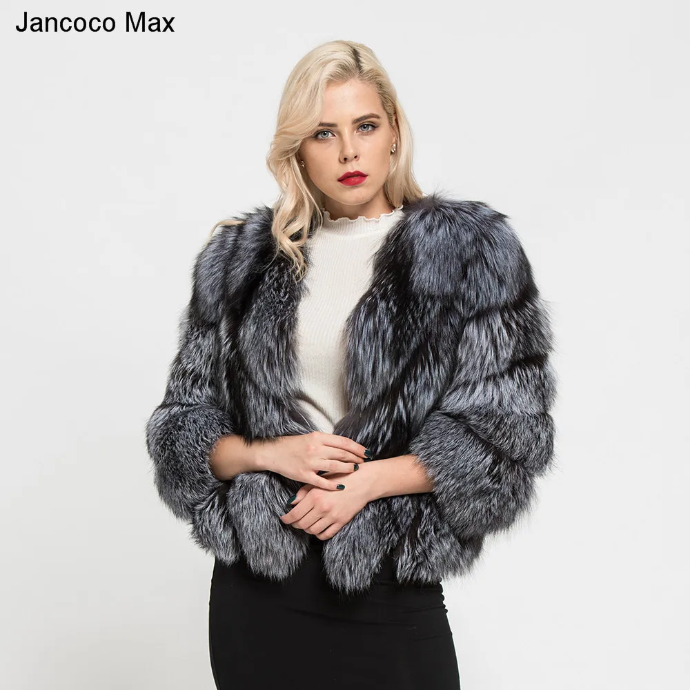 Jancoco Max 2019 Новая зимняя Женская Толстая теплая короткая шуба из натурального