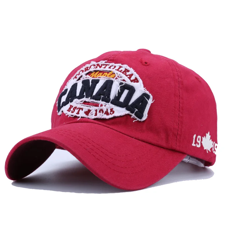 Cora Wang 2017 CANADA Baseball Caps Women Patch Dad Hat for Men Letters embroidered snapback cap Black cap Unisex cotton Leisure