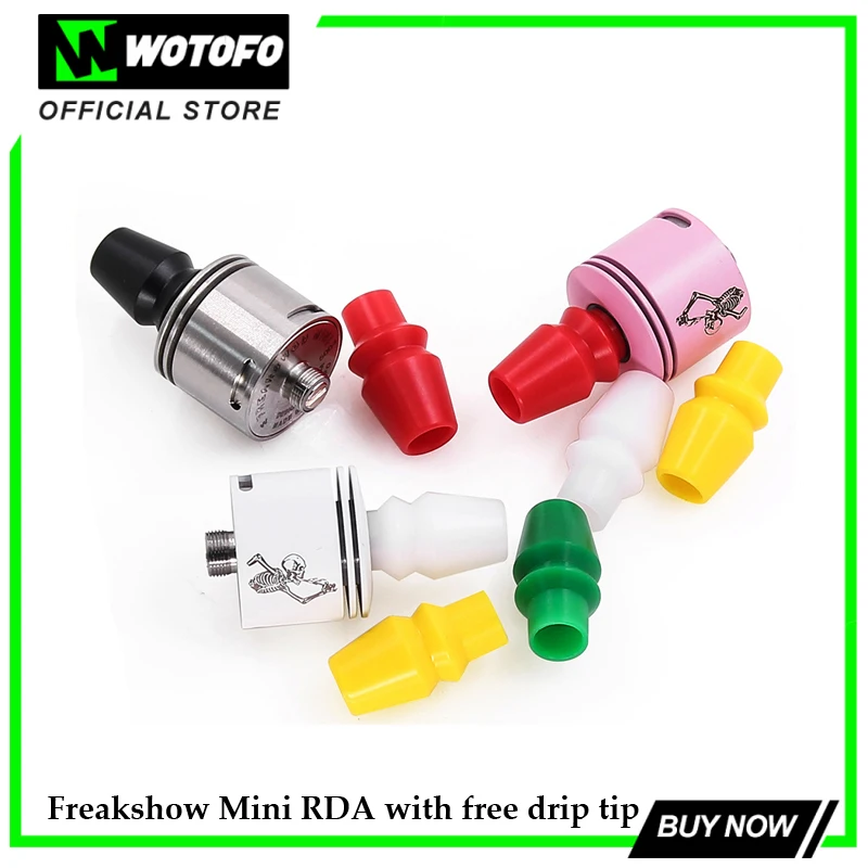 

Original Wotofo Freakshow Mini RDA Atomizer with free drip tip 510 Dripping Electronic Cigarettes Atomizer RDA DIY Vaporizer