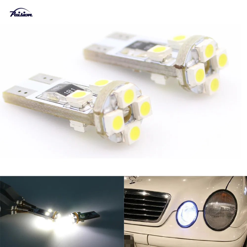 2pcs T10 Xenon White 8 SMD Canbus LED Front SideMarker Parking Lights