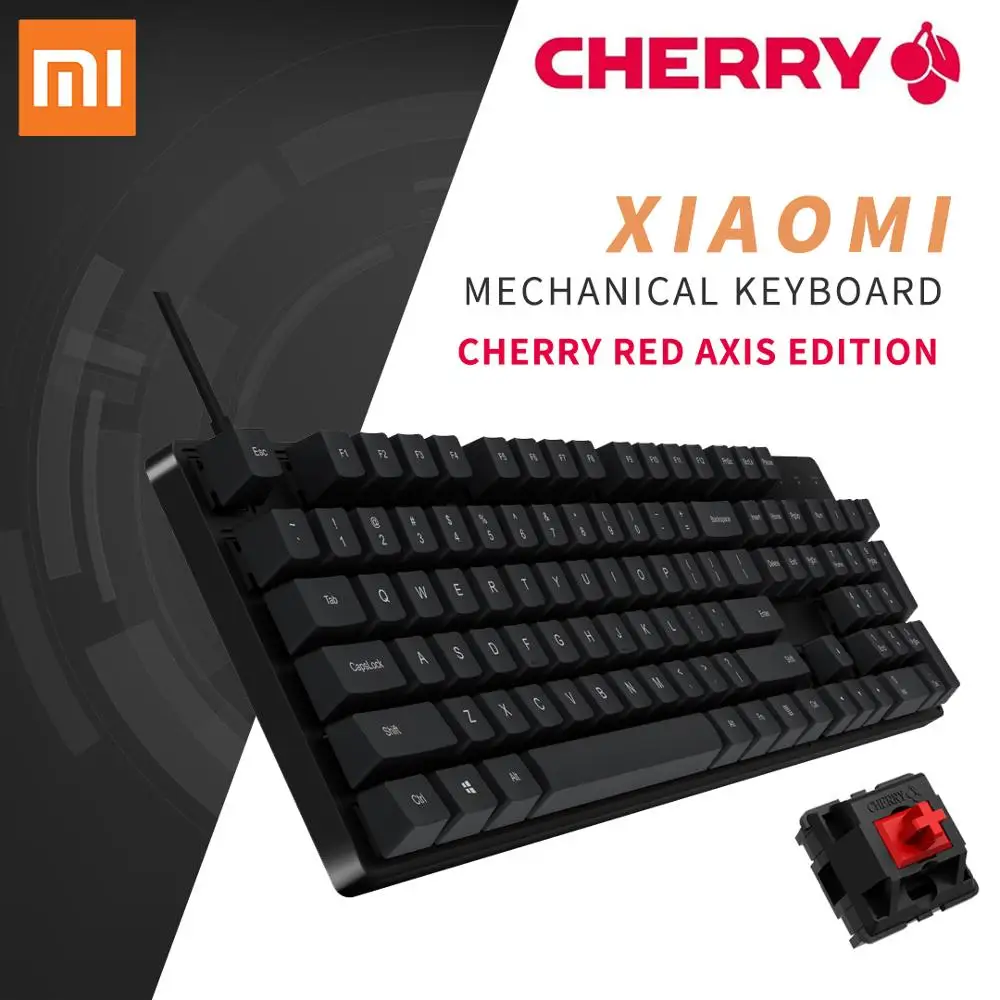 Оригинальная игровая механическая клавиатура Xiaomi CHERRY Red Axis Edition 104 клавиша