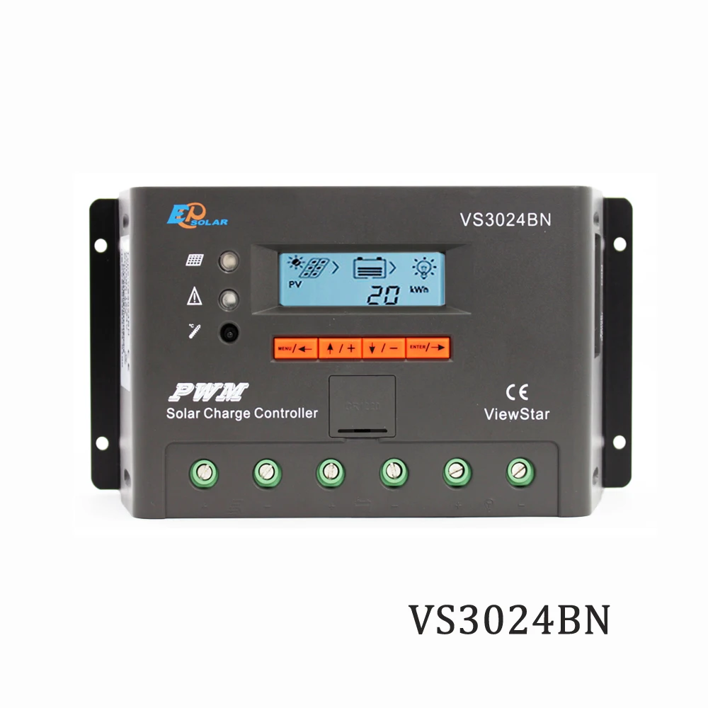 

Solar Charger controller VS3024BN 30A 12V 24V EP PWM Viewstar Programmable charger Regulators support MT50 WIFI Bluetooth elog01