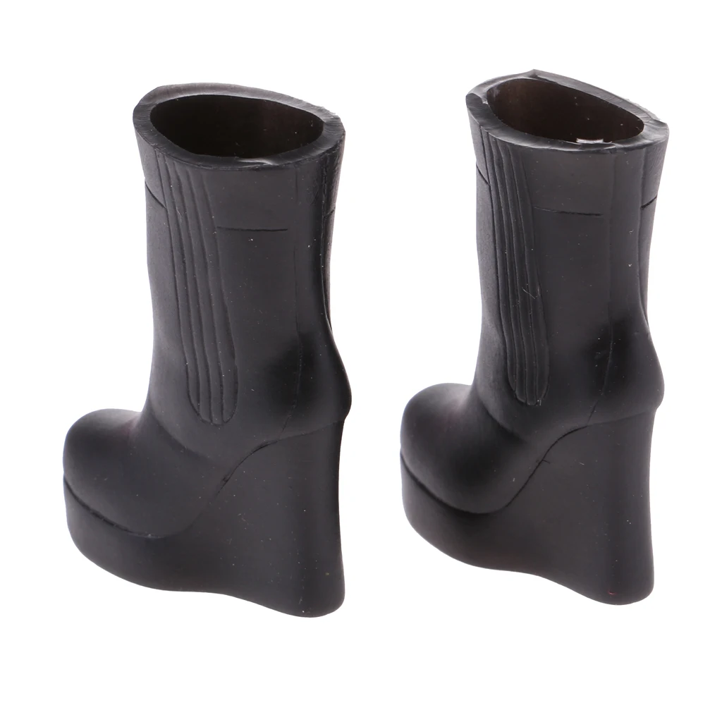 MagiDeal Plastic Boots Shoes for 12inch Blythe 1/6 Licca Doll Clothes Accessory Black