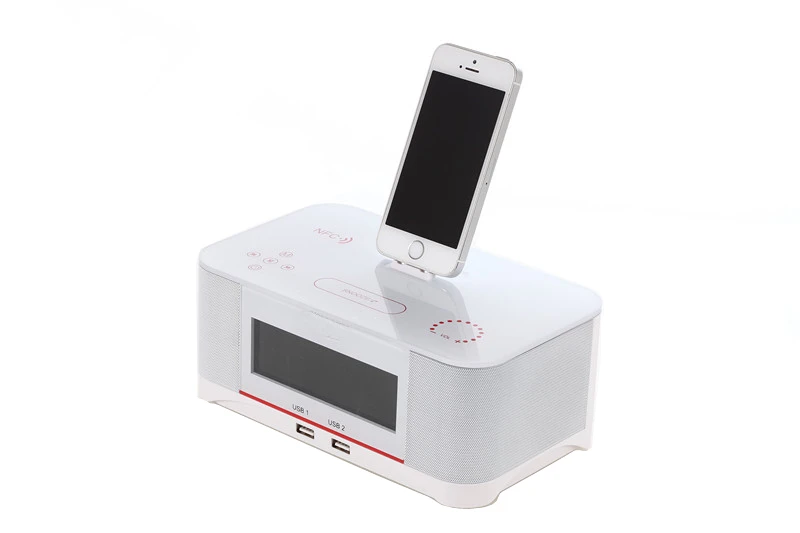 Портативный музыкальный Bluetooth динамик A8 FM радио NFC светильник с будильником зарядная док-станция для iPhone X XR XS 8 7 6 Plus samsung Android