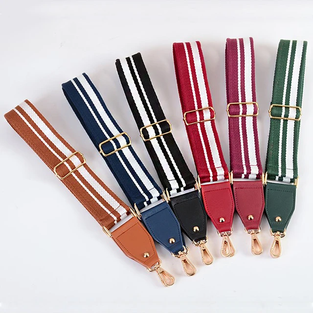 Removable Handbag Strap: Tan & White Adjustable Striped Crossbody