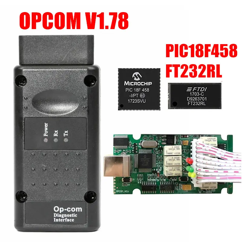 Встроенное программное обеспечение OPCOM 1,99 1,95 1,78 1,70 1,65 1,59 PIC18F458 чип FTDI CAN-BUS считыватель кода для Opel OP COM OP-COM диагностический инструмент - Цвет: V1.78
