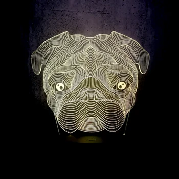 

3D Cute Dog doggy Shar Pei Dog Shape LED Lamp Baby Night Light Novelty Bedroom Desk Table Home Decor Kids Lanterna de cabeca
