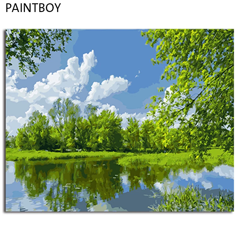 

PAINTBOY Framed Landscape DIY Painting By Numbers On Canvas Oil Painting Home Decor For Living Room Wall Unique Gift