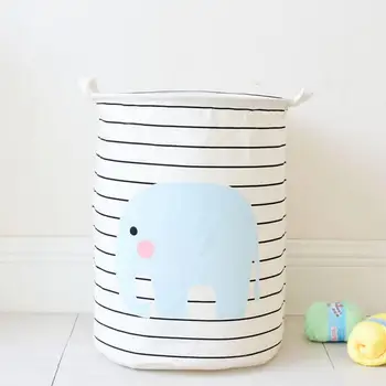 

Cartoon Laundry Hamper elephant stripe Clothes Storage Baskets Home clothes storage barrel Bags kids toy Storage laundry basket